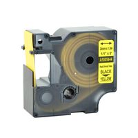 NineLeaf 1 PK Compatible for DYMO 1805444 Rhino Heat Shrink Tube Industry Label Tape 1" x 5ft Black on Yellow for LabelWriter and Industrial Label Maker Rhino 6000