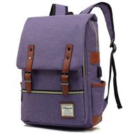 MANCIO Slim Laptop Backpack For women,Man with USB Charging Port For Travel, College,School,Fits up to 15.6Inch in Purple.