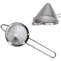 Huji Stainless Steel Fine Mesh Conical Strainer Colander Sieve Sifter with Handle for Kitchen Food Rice Pasta (3")