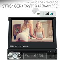 3G Dongle Included!Eincar Single Din Android 6.0 2GB RAM 7" Motorized Detachable HD Multi-Touch Screen Car Stereo in Dash DVD Player GPS Radio Function OBD2 DAB+ WiFi 3G 4G Bluetooth Radio RDS AV Out
