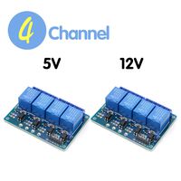 Riorand DC 5V 12V 4 Channel Relay Module，Optocoupler Isolation MCU Expansion Board Control Board Relay Output for Arduino UNO R3 MEGA 2560 1280 DSP ARM PIC AVR STM32 Raspberry Pi