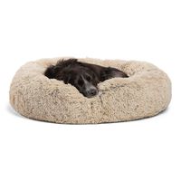 Best Friends by Sheri Calming Shag Vegan Fur Donut Cuddler (30x30 Medium - Taupe) Removable Zippered Shell, Cat and Dog Bed, Self Warming and Cozy for Improved Sleep for Pets Up to 45 lbs.