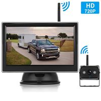 Emmako HD 720P Digital Wireless Backup Camera With 5'' Monitor System For Trailer,Truck,RV,Motorhome,High-Speed Observation Camera Adjustable Rear/Front View, Guide Lines ON/Off,IP69K Waterproof