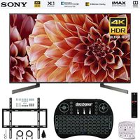 Sony XBR75X900F 75-Inch 4K Ultra HD Smart LED TV 2018 Model + Wireless Keyboard + Wall Mount Kit Bundle
