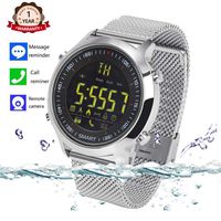 Agkey Bluetooth Smart Watch Waterproof Smartwatch Sports Smart Watches for Men Women Boys Kids Android iOS iPhone Samsung Huawei with Pedometer Fitness Tracker SMS Call Reminder (Silver Steel)
