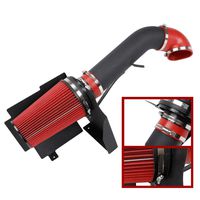 BLACKHORSE-RACING 4" Cold Air Intake System Kit + Heat Shield for GMC Chevy Chevrolet 1999 2000 2001 2002 2003 2004 2005 2006 V8 4.8L/5.3L/6.0L(Red)