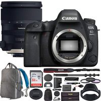 Canon EOS 6D Mark II Digital SLR Camera Body with Tamron SP 24-70mm f/2.8 Di VC USD G2 Lens AFA032C-700 with 82mm Deluxe Filter Kit and Deco Gear Photography Backpack Pro Bundle