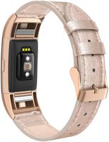 SWEES Leather Bands Compatible Charge 2 Small (5.6" - 7.5"), Genuine Leather Replacement Wristband with Metal Connectors for Women, Black, Beige, Brown, Grey, Rose Gold, Champagne