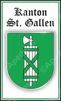 Kanton St. Gallen Switzerland Coat of Arms Computer Tablet Decal Sticker 3x5 inches