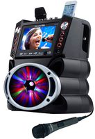 Karaoke USA GF845 Complete Karaoke System with 2 Microphones, Remote Control, 7" Color Display, LED Lights - Works with DVD, Bluetooth, CD, MP3 and All Devices