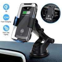 Zebrago Wireless Car Charger Mount, Auto-Clamping Qi Fast Wireless Car Charger Mount Phone Holder with Air Vent Phone Holder for for Galaxy S10/S10+/S9/S9+/S8/S8+/Note 9/Note 8,for iPhone Xs Max/XS/XR