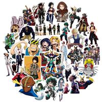 Bowinr My Hero Academia Car Stickers, Anime Vinyl Waterproof Bumper Sticker for Phone, MacBook, Laptop, Car, Lugguage, Window, Wall and More (50'pcs)