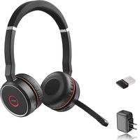 Jabra Evolve 75 Bluetooth Headset Bundle | UC Version | Active Environmental Canceling | Bonus AC Adapter and USB Dongle | Compatible with Softphones, Smartphones, MAC/PC Headset