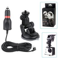 VVHOOY 2 in 1 Action Camera Car Charger Suction Cup Bracket Mount Compatible with AKASO EK7000 DBPOWER EX5000 Lightdow LD6000 APEMAN Crosstour Campark 4K Camera Accessories