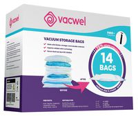 Vacwel Vacuum Storage Bags for Clothes, Ziplock Space Saver Bags (Jumbo + Large + Medium Size)