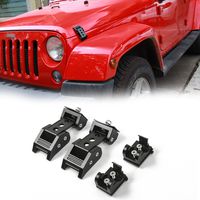 Voodonala Black Aluminum Hood Latches Hood Lock Catch for 2007-2018 Jeep Wrangler JK JKU