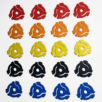(20 Pack) Mixed Color Plastic 45 RPM 7 Inch Vinyl Record Adaptor - 7" Inserts