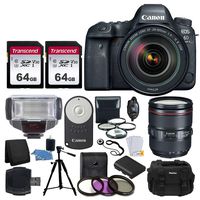 Canon EOS 6D Mark II DSLR Full Frame Camera + EF 24-105mm f/4L is II USM Lens Professional Accessory Deluxe Bundle