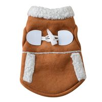 haoricu Pet Clothes, Winter Warm Coat Chien Dog Pajamas Pet Clothes Clothing Small Puppy Hoodie Coat Cotton-Padded Jacket Custome Apparel Motorcycle Vest (S, Coffee)
