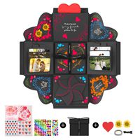 DOGAR Creative Explosion Gift Box, Assembled DIY Handmade Surprise Box, Love Picture Box as Birthday Gift, Wedding Gifts, Anniversary or Valentine's Day - Black