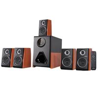 beFree Sound BFS-450W Luxury 5.1 Channel Surround Sound Bluetooth Speaker System with Wood Finish Accents