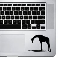 StickAny Palm Series Giraffe Eating Sticker for MacBook Pro, Chromebook, and Laptops (Black)