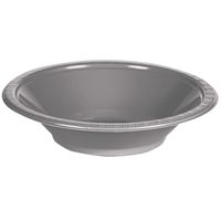 Club Pack of 240 Gray Plastic Round Bowls 7"