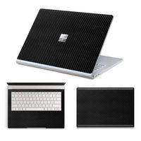 MasiBloom 3 in 1 Body Protective Sticker Decal Full Ultra Thin Laptop Cover Skin for 13.5" 13 inch Microsoft Surface Book 2015 (for 13.5" Surface Book (2015 Released), Decal- Carbon Fiber Black)