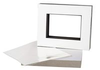 Golden State Art, Pack of 25-8x10 Black-Core White Mats for 5x7 Pictures - Includes Backing Boards + Clear Bags - Acid-Free, Bevel Cut - Great for Weddings, Engagements, Graduations