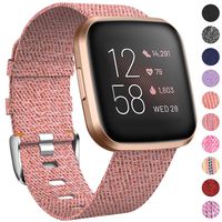 NANW Bands Compatible with Fitbit Versa/Versa 2, Versa Lite Edition Bands Small Large, Woven Fabric Accessories Strap Wristband Replacement Women Men Compatible with Fitbit Versa 2 Smartwatch
