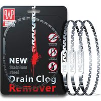 Stainless Steel 27.5inch Hair Drain clog remover, Drain Hair Cather Shower Drain Hair Trap Drain Cleaning Tool Drain Clog Remover 3 Pack