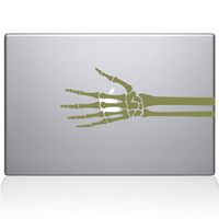 The Decal Guru 2086-MAC-12M-G Skeleton Hand X-ray Decal Vinyl Sticker, Gold, 12" MacBook