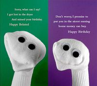 Quiplip Sock Em's Birthday 6) Greeting Cards