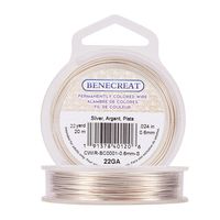 BENECREAT 22-Gauge Tarnish Resistant Silver Coil Wire, 66-Feet/22-Yard
