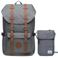 KAUKKO Laptop Outdoor Backpac, Traveling Rucksack Fits 15.6 Inch Laptop (11-Grey(2pc))
