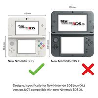 TNP New 3DS Case (Black) - Plastic + Aluminium Full Body Protective Snap-on Hard Shell Skin Case Cover for New Nintendo 3DS 2015 - [New Modified Hinge-less Design]