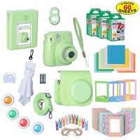 Fujifilm Instax Mini 9 Instant Film Camera Bundle with Over 15 Accessories | 60 Sheets of Instant Film + Mini Nine Leather Case + Photo Album + Lens Filters + Mini Frames + More