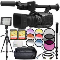 Panasonic AG-UX90 4K/HD Professional Camcorder 13PC Accessory Bundle - Includes 2X SanDisk Extreme 64GB SDXC Memory Cards + 3 Piece Filter Kit (UV + CPL + FLD) + More