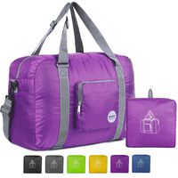 WANDF 18" Foldable Duffle Bag 30L for Travel Gym Sports Lightweight Luggage Duffel, Purple