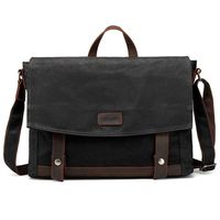 Mens Messenger Bag Waterproof 15.6 Inch Laptop Briefcase Large Shoulder Bag Black
