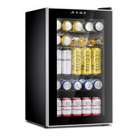 Antarctic Star Beverage Refrigerator Cooler-85 Can Mini Fridge Glass Door for Soda Beer Wine Clear Front Glass Door Small Drink Dispenser Machine Digital Display for Home, Office Bar,2.9cu.ft