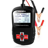 FOXWELL Car Battery Tester 12V Automotive 100-1100CCA Battery Analyzer Health/Faults Detector BT100 Pro