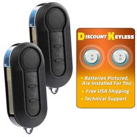 Discount Keyless Replacement Uncut Car Remote Fob Key Combo Compatible with Fiat 500 LTQF12AM433TX (2 Pack)