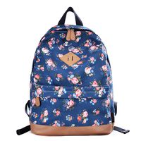 Lt Tribe Lightweight Canvas Fashion School Backpacks Laptop Backpack Cute Printed College Backpack for Girls Blue G00133