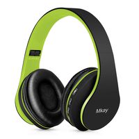 Bluetooth Headphones Wireless,MKay Over Ear Headset V5.0 with Microphone, Foldable & Lightweight, Support Tf Card MP3 Mode and Fm Radio for Cellphones Laptop TV(Black-Green)