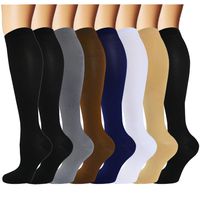 Iseasoo 8 Pack Copper Knee High Compression Socks for Men & Women-Best for Running,Athletic,Medical,Pregnancy and Travel -15-20mmHg