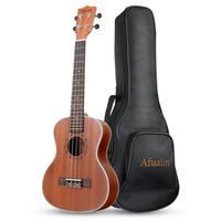 Afuaim Concert Ukulele 21 inch Sapele Hawaiian Ukele with Ukulele Case and Ukele String Set