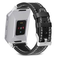 SKYLET Comaptible with Fitbit Ionic Bands, Classic Genuine Leather Replacement Straps Compatible with Fitbit Ionic Smart Watch Wristbands[Black]