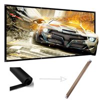 100 Inch Projector Screen Wrinkle Free Portable Indoor Outdoor Movie Screens 16:9 HD 4K with Hanging Hole Grommets Rolling High Color Reduction Home Theater Projection Cinema