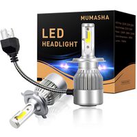 LED Headlight Bulbs Headlight bulb H4 9003 Hi/Low All-in-One Conversion Kit Led headlights H7 H8 H9 H11 9005 9006 with COB Chips 8000 Lm 6500K Cool White Beam Bulbs IP68 Waterproof,